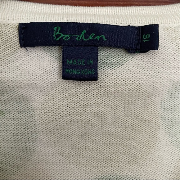 Vintage Boden Button Up Cardigan Sweater Green Polka Dot - Picture 3 of 5